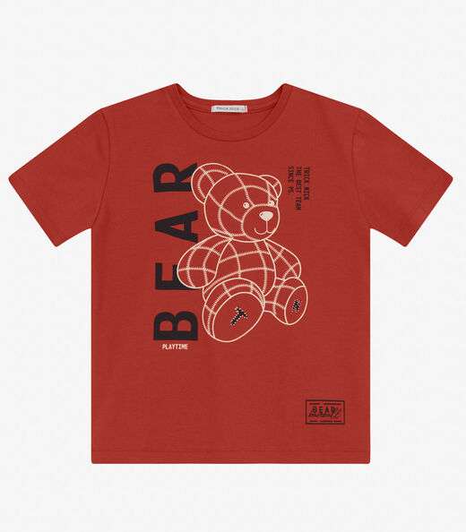 Camiseta Menino em Cotton Leve Trick Nick Laranja