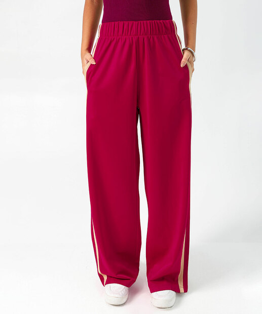 Calça Moletinho College Feminina Listras Marisa Vinho