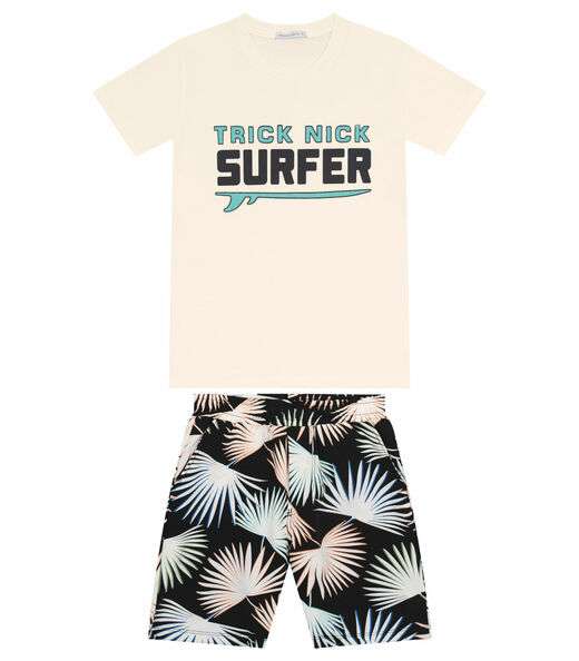 Conjunto Infantil Camiseta Com Bermuda Trick Nick Preto