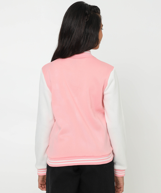 Jaqueta Juvenil Moletom Bomber Kuromi Tam 10 a 16 Rosa