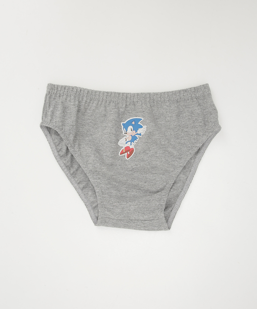 Kit 3 Cuecas Infantil Sonic Tam 2 a 12