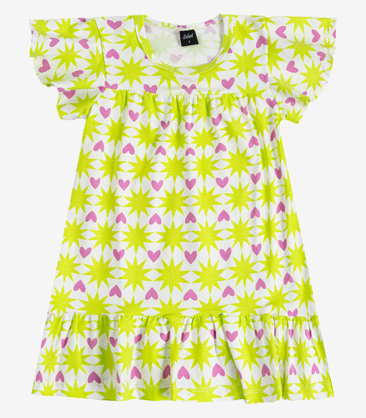 Vestido Infantil Com Manga Godê Select Verde