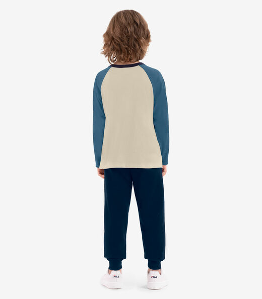 Conjunto Camiseta Manga Longa Com Calça Rovi Kids Azul