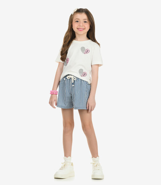 T-Shirt Feminina Meia Malha Rovi Kids Bege