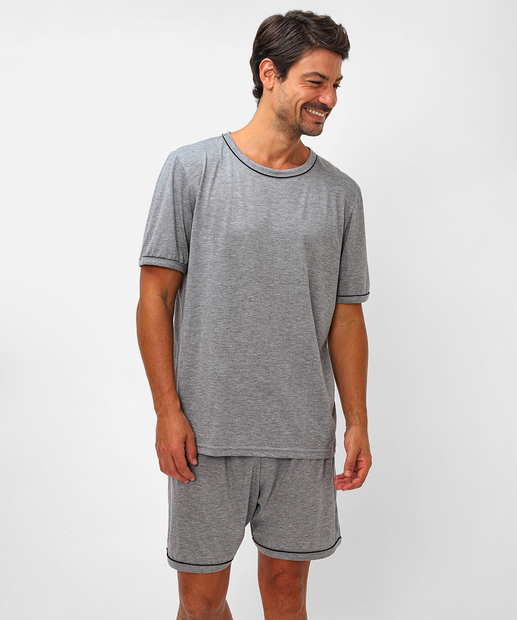 Image_Pijama Masculino Liso Manga Curta MR Cinza