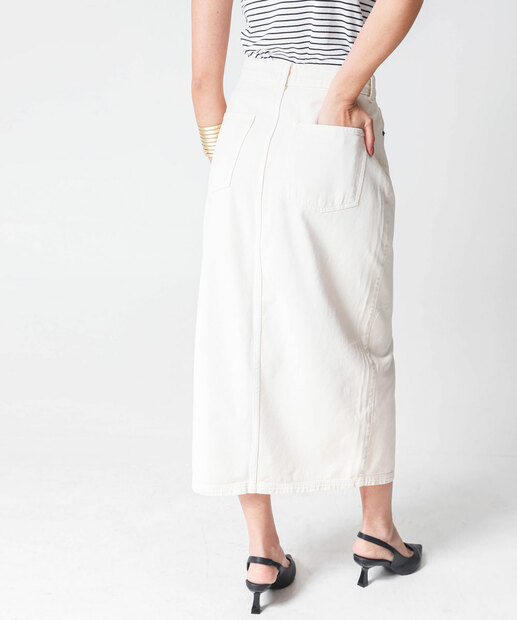 Saia Midi Sarja Feminina Fenda Marisa