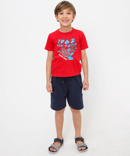 Camiseta Infantil Homem Aranha Tam 4 a 10 Vermelho
