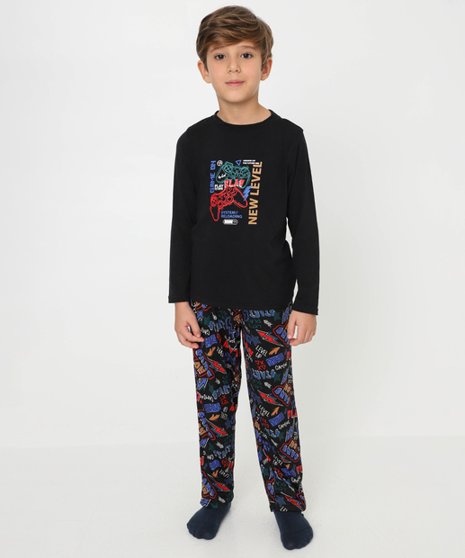 Image_Pijama Infantil Game Marisa Tam 04 ao 12 Preto