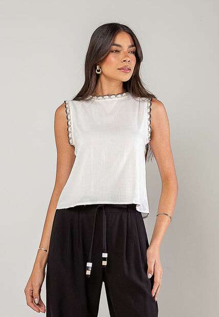 Image_Regata Alfaiataria Com Renda nas Cavas E Gola Branco Salvatore