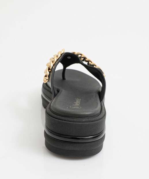 Tamanco Feminino Flatform Corrente Bebecê Preto