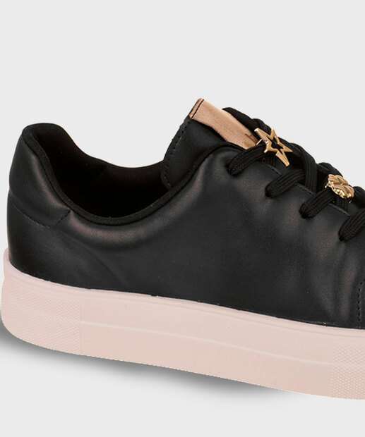 Tênis Casual Feminino Pingentes Bebecê Preto