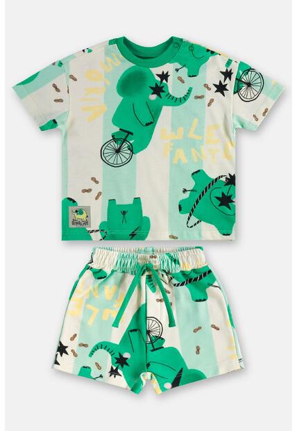 Conjunto Bebê Camiseta e Short Três e Já