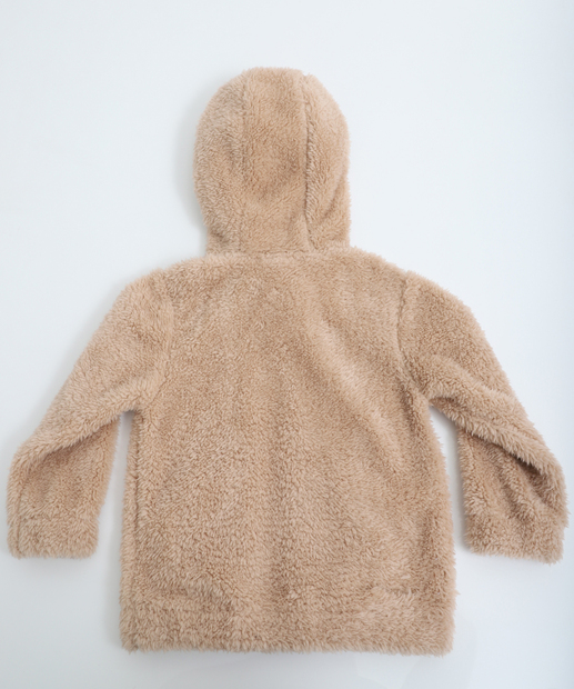 Jaqueta Infantil Feminina Peluciada Marisa Bege Tam 1 a 3 