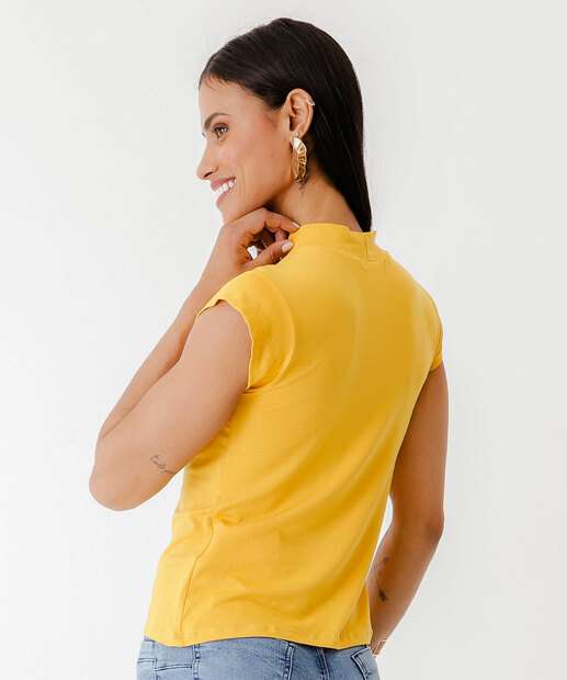 Blusa Feminina Básica Manga Curta Marisa