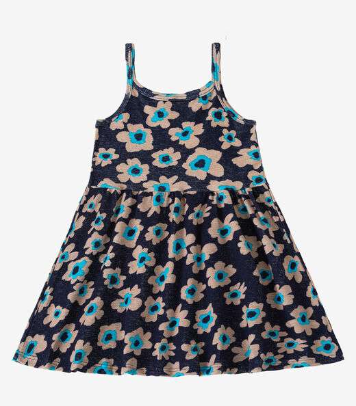 Vestido Infantil em Meia Malha Select Azul