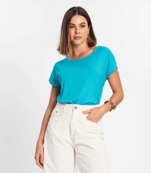 Image_Blusa Feminina Ribana Canelada Básica Rovitex Azul