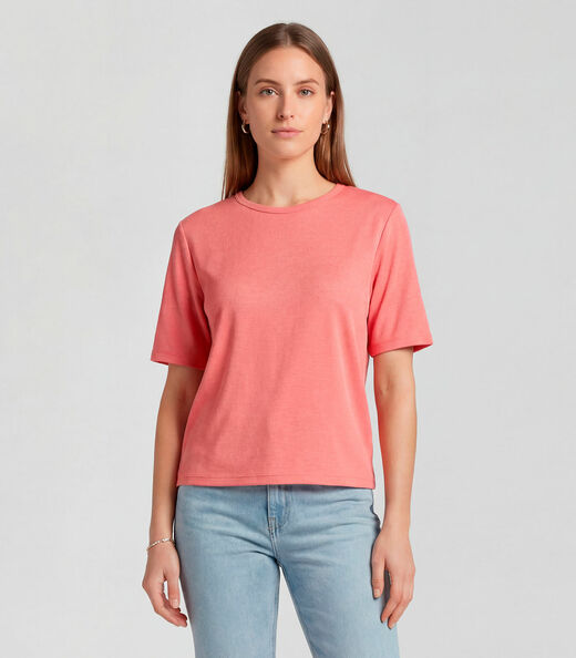 Blusa Feminina 100% Poliéster Básica Infinita Cor Rosa