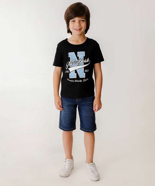 Camiseta Infantil Manga Curta Estampada MR Tam 4 a 10