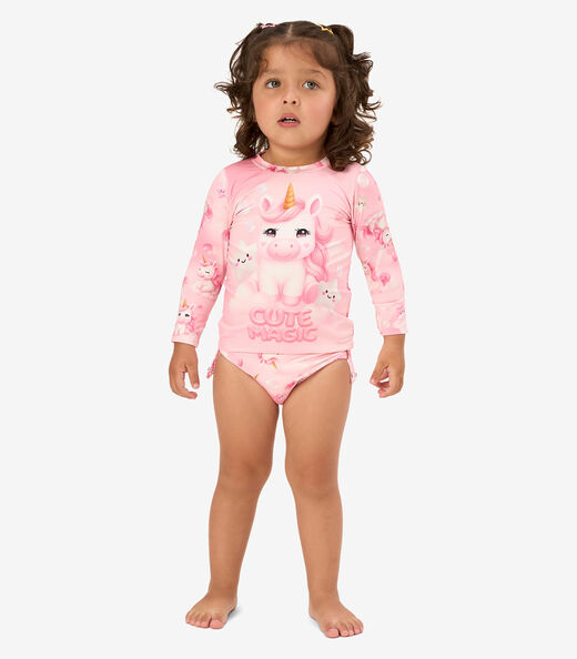 Conjunto Bíquini Infantil Proteção UV Rovi Kids Rosa