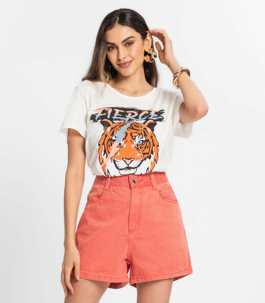 Blusa T-Shirt Feminina Estampada Select Branco