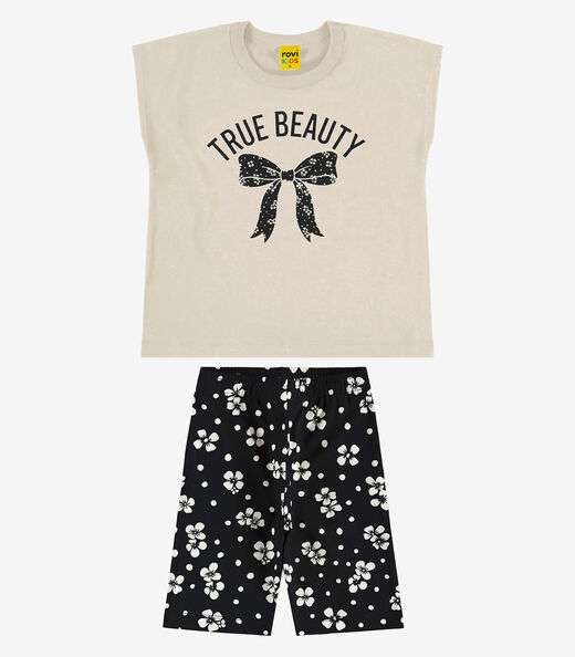Image_Conjunto Infantil Blusa Com Shorts Rovi Kids Bege