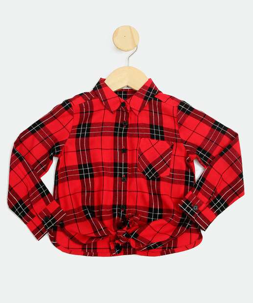 Camisa Infantil Xadrez Brilho Lurex Marisa Tam 1 a 4