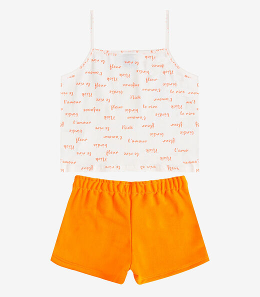 Conjunto Infantil Regata com Shorts Select Laranja
