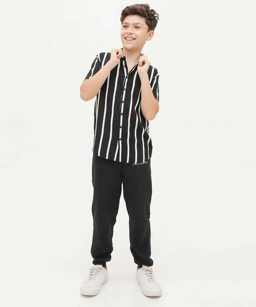 Camisa Juvenil Estampa Listrada MR Tam 10 a 16