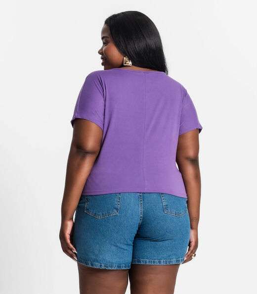 Blusa Lisa Plus Infinita Cor Roxo