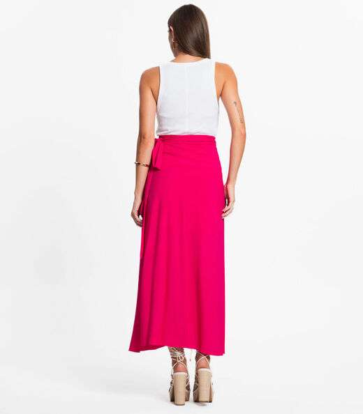 Saia Midi Amarração Envelope Select Rosa