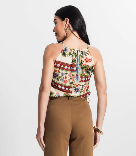 Blusa Feminina de Alça Infinita Cor Bege