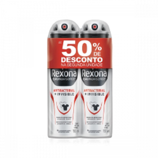 Image_Kit c/2 Unidades de Desodorante Aerosol Rexona Masculino 90g Antibacteriano Invi