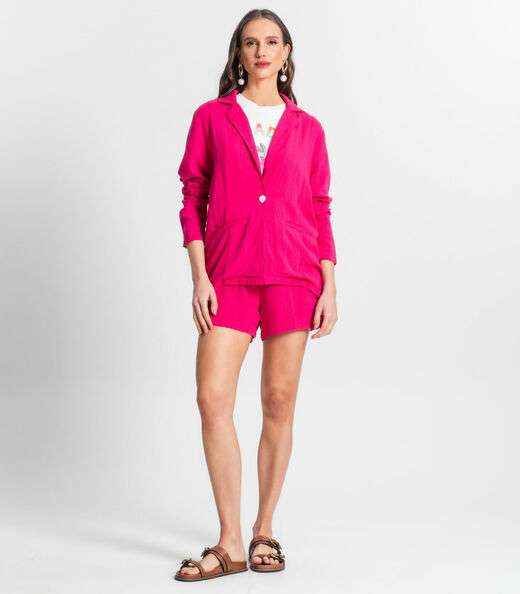 Blazer De Linho Strong Feminino Endless Rosa