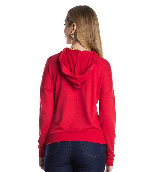 Blusão Com Capuz Feminino Rovitex Vermelho
