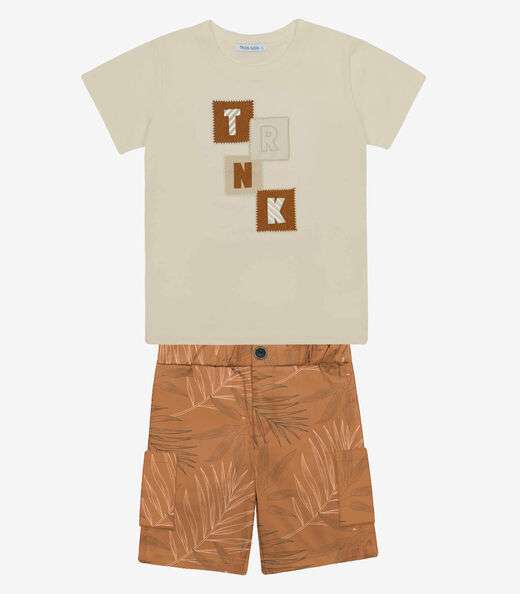 Image_Conjunto Menino Camiseta Com Bermuda Trick Nick Bege