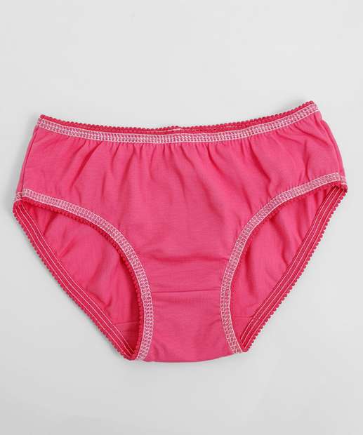 Kit 5 Calcinhas Infantil Stitch Tam 2 a 12 Rosa