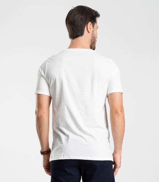 Camiseta Meia Malha Masculina Diametro Bege
