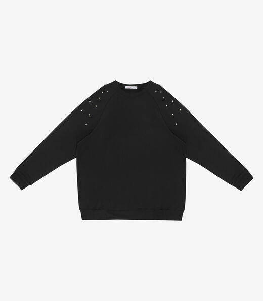 Blusão Feminino Molecotton Plus Size Secret Glam Preto