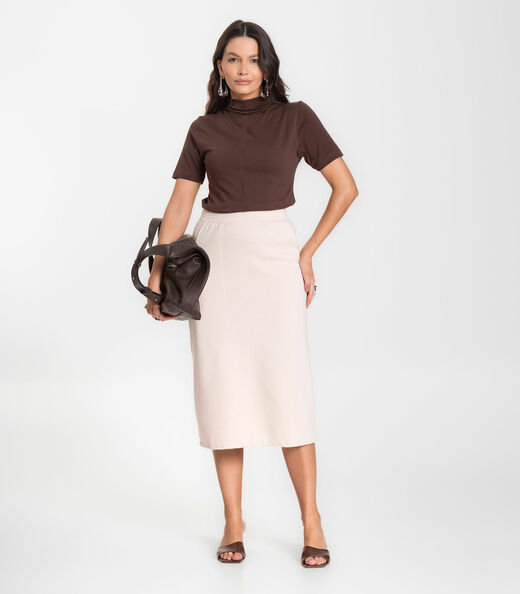 Blusa Feminina Cotton Leve Infinita Cor Marrom