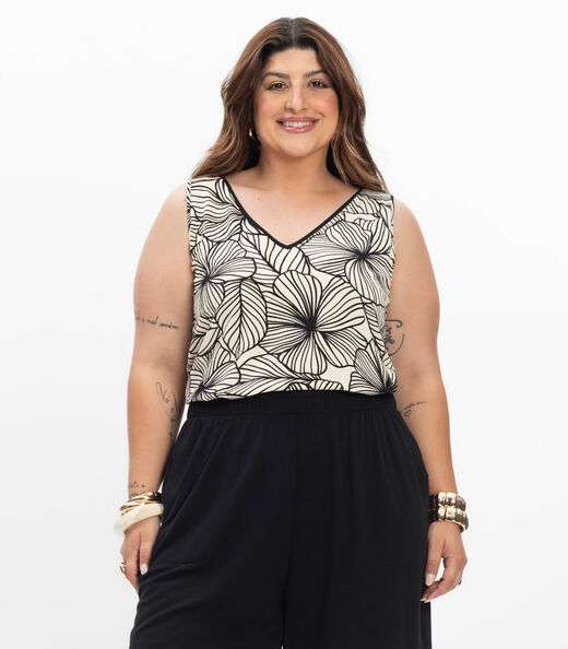 Image_Regata em Viscose Feminina Plus Size Secret Glam Bege