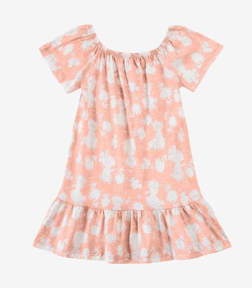 Vestido Infantil Oncinha Infinita Cor Rosa