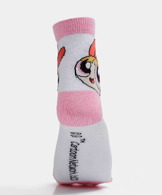 Kit 3 Pares Meia Feminina Meninas Super Poderosas Warner Bros