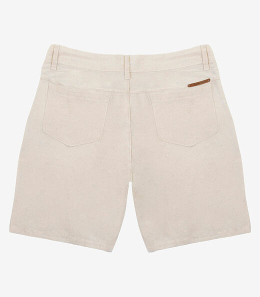 Bermuda Maculina Sarja Com Bolsos Shift Bege