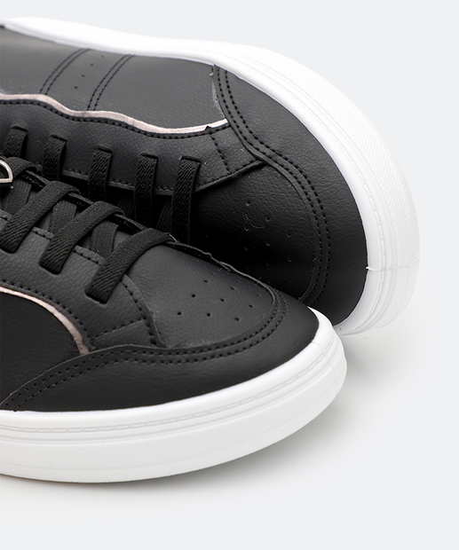 Tênis Casual Feminino Recorte Preto