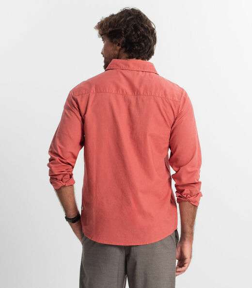 Camisa Masculina Manga Longa Diametro Laranja