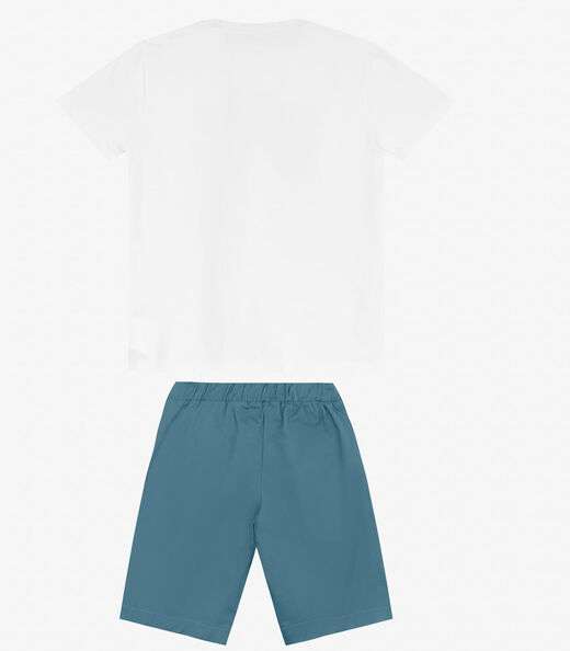 Conjunto Masculino Camiseta com Bermuda Trick Nick Branco