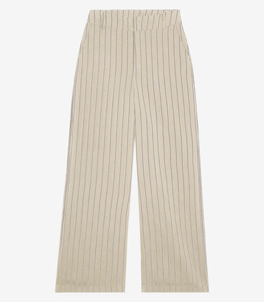Image_Calça Feminina Pantalona Twill Lurex Endless Bege