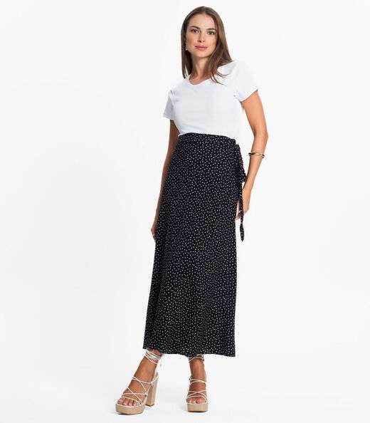 Saia Midi Amarração Envelope Select Preto