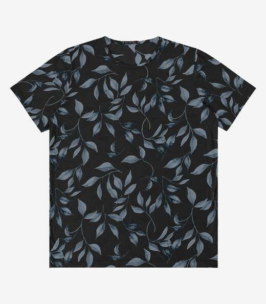 Camiseta em Meia Malha Masculina Diametro Preto