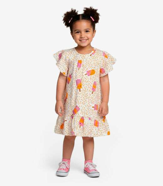 Image_Vestido Infantil Com Manga Godê Select Laranja